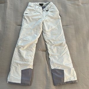 Women’s White Insulated Winter Snow/Ski/Snowboarding Pants, Size Small